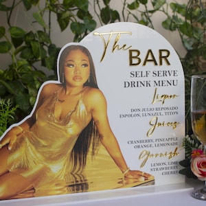 Benutzerdefinierte Foto Acryl Bar Menü mit großem / mehreren Fotos Trinkschild, Benutzerdefinierte Cocktails, Signature Drink Schild HOCHZEIT, GEBURTSTAG