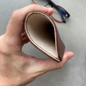 Leather Eyeglass Case Microfiber Lined Sunglasses Cover Reading Glasses Sleeve Eyewear Soft Case Sunglasses Case Glasses Case Made in USA image 3