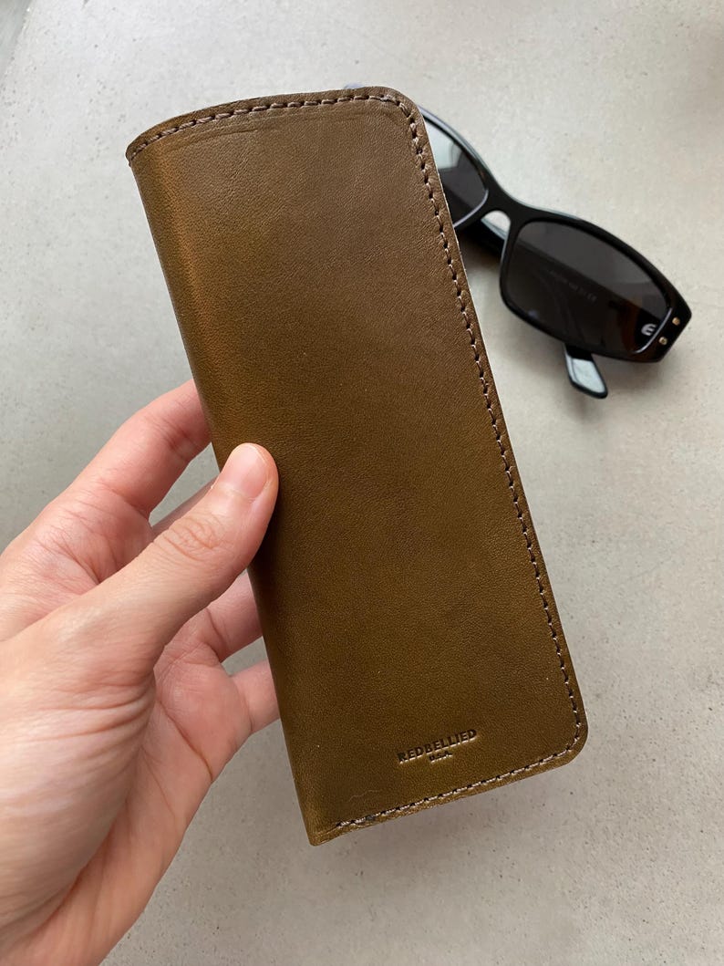 Leather Eyeglass Case Microfiber Lined Sunglasses Cover Reading Glasses Sleeve Eyewear Soft Case Sunglasses Case Glasses Case Made in USA image 6