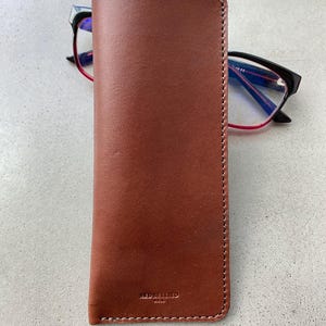 Leather Eyeglass Case Microfiber Lined Sunglasses Cover Reading Glasses Sleeve Eyewear Soft Case Sunglasses Case Glasses Case Made in USA image 5