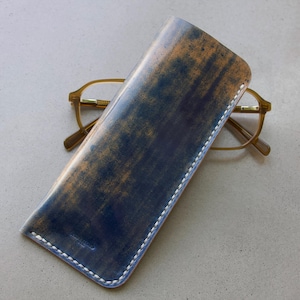 Shell Cordovan Leder Brillenetui Sonnenbrillen Cover Lesebrillen Hülse Vollnarbenleder Etui Italienisches Leder Brillenetui Soft