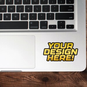 Premium Laptop Sticker Mockup PSD Template - High-quality Design Mockup ...