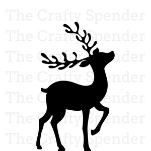 Deer, Buck, Reindeer, Stag, Christmas, instant digital download, SVG file, graphic, element, black and white, monochrome, Cricut, Silhouette