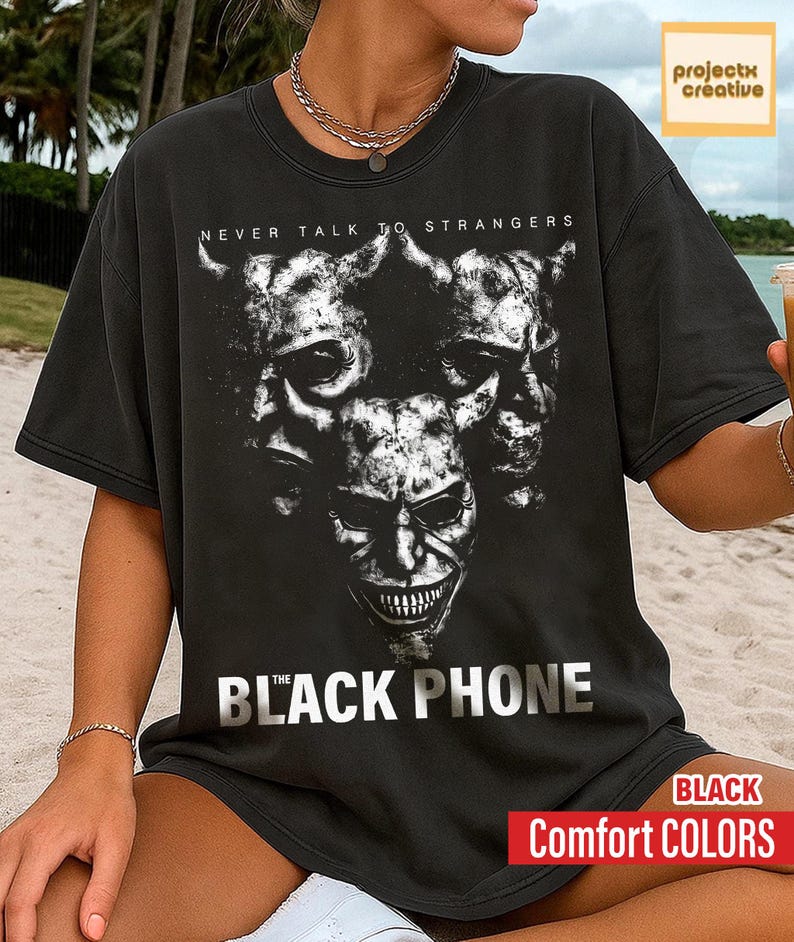 Comfort Colors Vintage The Black Phone Movie T-Shirt, Vintage Retro Unisex Shirt image 2