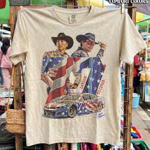 Carson Hocevar Comfort Colors Shirt, NASCAR Cup Series Graphic Tee, Number 77 Race Car T-Shirt, Vintage Motorsports Fan Gift Tee image 2