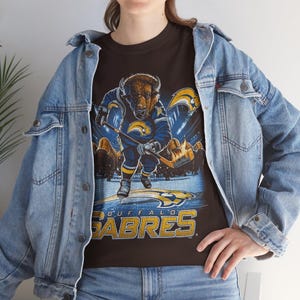 Vintage Buffalo Sabres shirt, Hockey Graphic Crewneck, Navy Blue Sabres Fan Apparel, Retro Hockey Shirt, Buffalo Sports Gift image 10