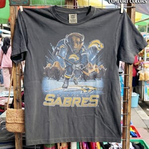 Vintage Buffalo Sabres shirt, Hockey Graphic Crewneck, Navy Blue Sabres Fan Apparel, Retro Hockey Shirt, Buffalo Sports Gift image 1