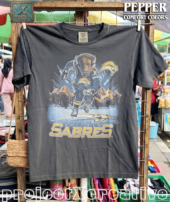 Vintage Buffalo Sabres shirt, Hockey Graphic Crewneck, Navy Blue Sabres Fan Apparel, Retro Hockey Shirt, Buffalo Sports Gift