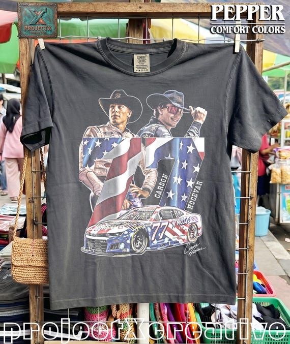 Carson Hocevar Comfort Colors Shirt, NASCAR Cup Series Graphic Tee, Number 77 Race Car T-Shirt, Vintage Motorsports Fan Gift Tee