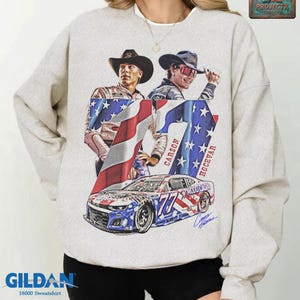 Carson Hocevar Comfort Colors Shirt, NASCAR Cup Series Graphic Tee, Number 77 Race Car T-Shirt, Vintage Motorsports Fan Gift Tee image 17
