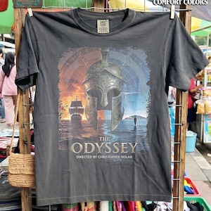 Christopher Nolan The Odyssey Comfort Colors® Shirt, Greek Mythology Vintage Graphic Tee, Odysseus Helmet Film Poster Tee