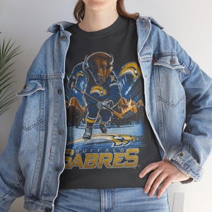 Vintage Buffalo Sabres shirt, Hockey Graphic Crewneck, Navy Blue Sabres Fan Apparel, Retro Hockey Shirt, Buffalo Sports Gift image 12