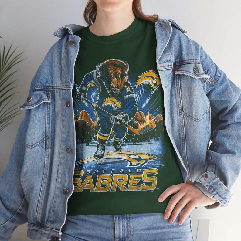 Vintage Buffalo Sabres shirt, Hockey Graphic Crewneck, Navy Blue Sabres Fan Apparel, Retro Hockey Shirt, Buffalo Sports Gift image 11