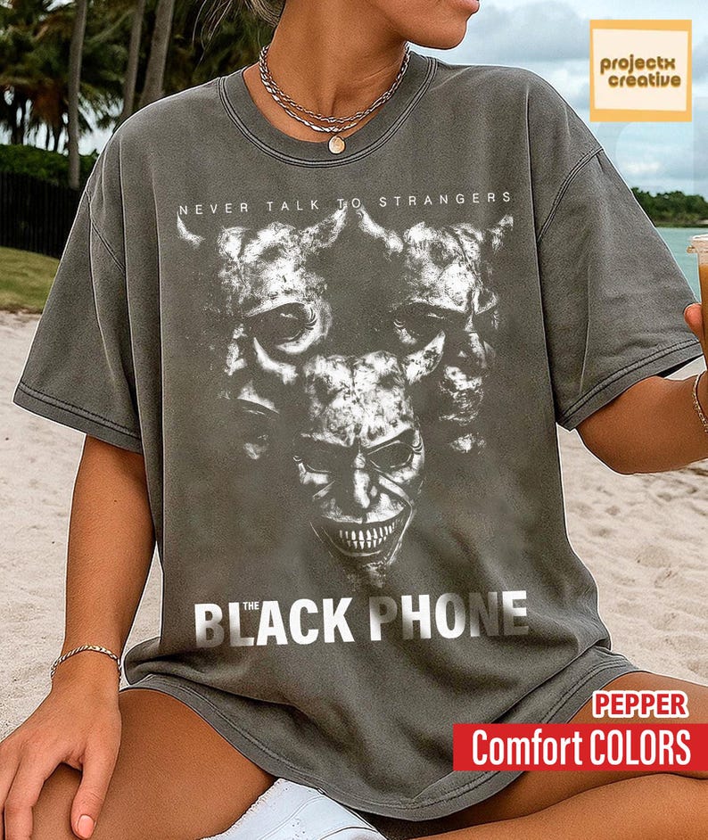 Comfort Colors Vintage The Black Phone Movie T-Shirt, Vintage Retro Unisex Shirt image 1