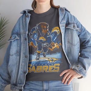 Vintage Buffalo Sabres shirt, Hockey Graphic Crewneck, Navy Blue Sabres Fan Apparel, Retro Hockey Shirt, Buffalo Sports Gift image 13