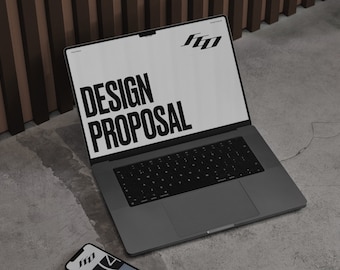 Modelo de proposta de design do Canva para designers gráficos, proposta de marketing totalmente personalizável, para branding e tipografia