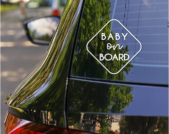 BABY ON BOARD - Car Window Bumper Vinyl Decal Sticker | Diamond Design