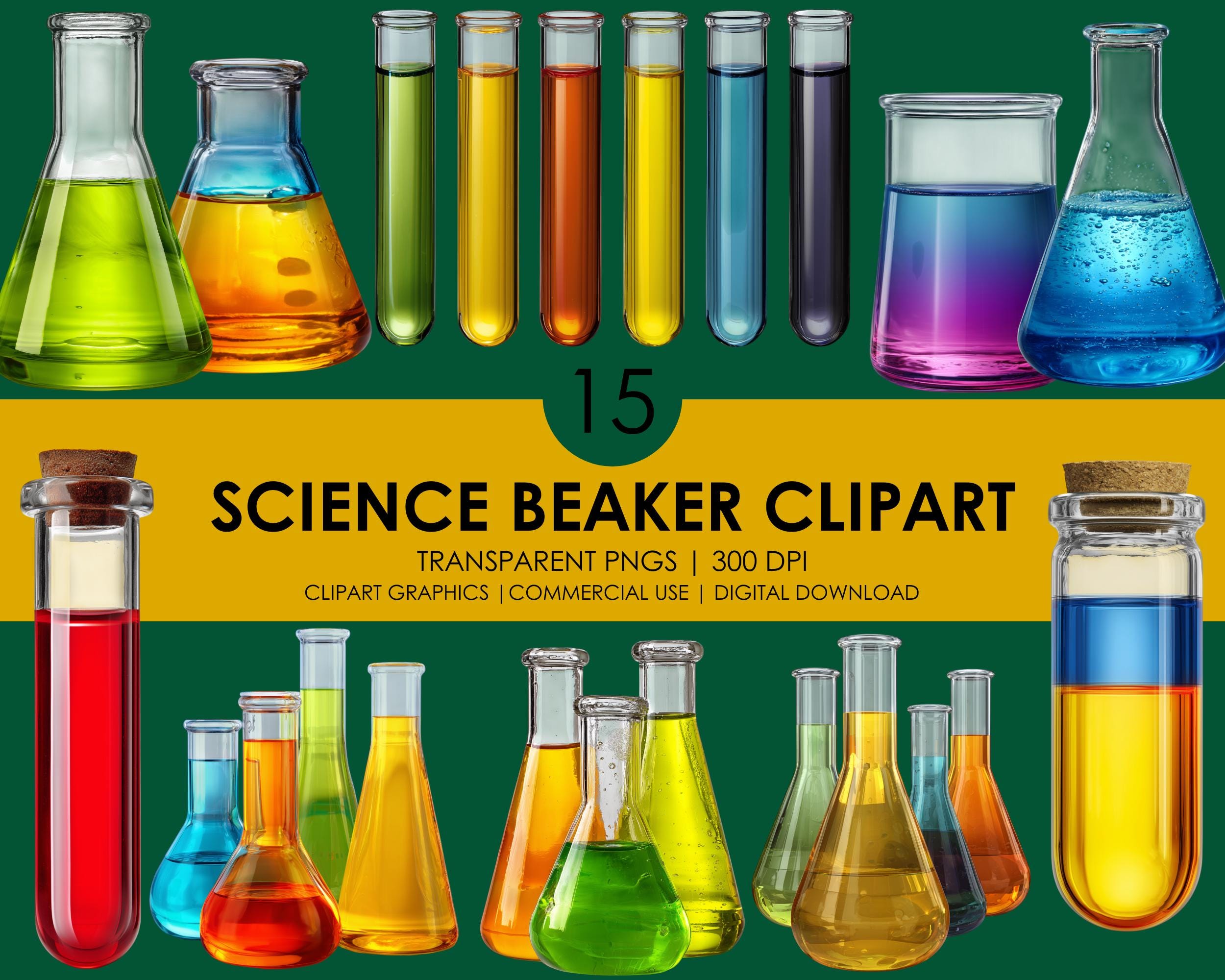 15 Science Beaker Clipart, Laboratory Glassware PNG, Chemistry Beaker ...