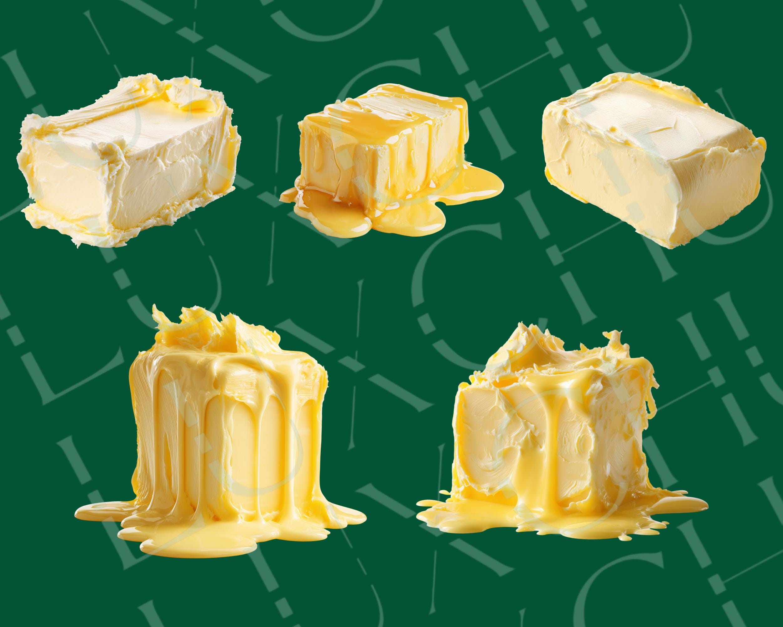 20 Realistic Butter Clipart PNG, Dairy Food Graphics, Butter Block ...
