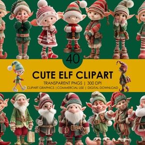 40 Cute Elf Clipart| Christmas elf clipart| Cartoon Clipart| Elf Graphics| Fantasy Elf Clipart| Christmas Clipart| Elf PNG| Realistic Elf