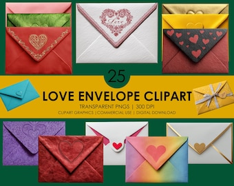 Clipart de envelope de amor realista, correio romântico e carta de dia dos namorados PNG, gráficos de envelope de coração, fundo transparente