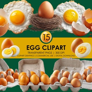 Imágenes prediseñadas de 15 huevos, imágenes prediseñadas de huevos, imágenes prediseñadas de huevos realistas, huevos fritos, gráficos de huevos cocidos y crudos, imágenes prediseñadas de desayuno, imágenes prediseñadas de arte de cocina, imágenes prediseñadas de comida