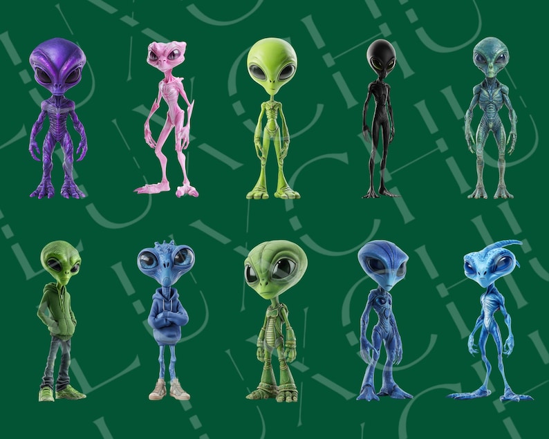 40 Alien Clipart, Alien PNG, Cute Alien Cartoon, Space Creature Clipart ...