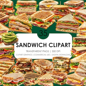 35 smakelijke sandwich-clipart| Realistische sandwich-clipart| Clip fastfood| Ontbijtclipart| Broodje gegrilde kaas, png PNGEgg| PNG's van hoge kwaliteit