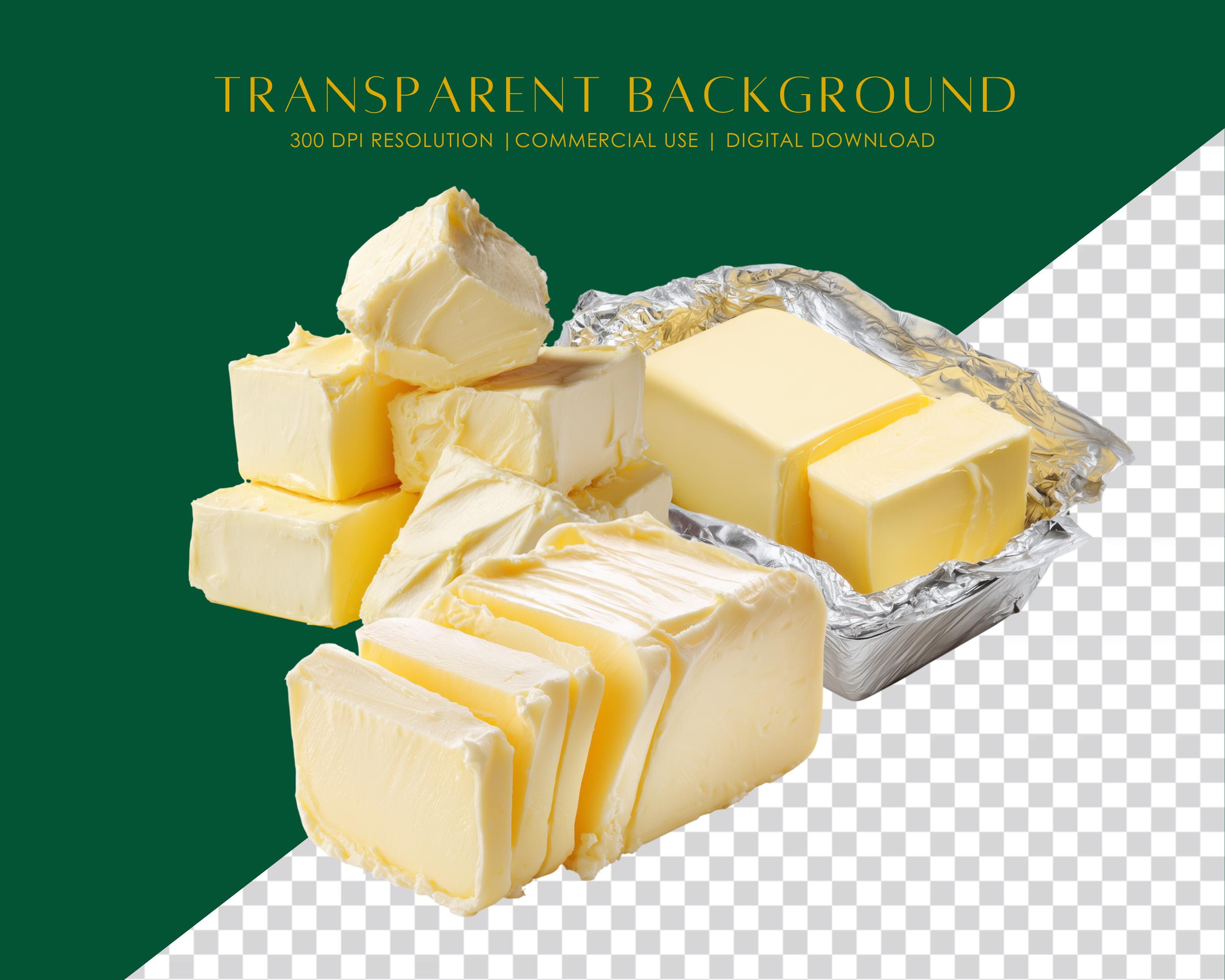 20 Realistic Butter Clipart PNG, Dairy Food Graphics, Butter Block ...