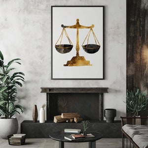 Libra Printable Painting Wall Art, zodiac poster, Black and Gold painting, Libra zodiac print, astrology, gift for Libra, digital download
