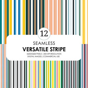12 Seamless Versatile Stripe, Digital Paper, Stripe Pattern, Digital Background,Instant Download, Commercial use