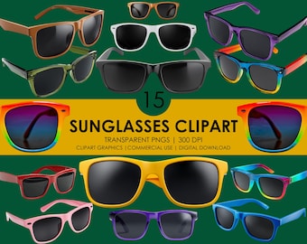 Sunglasses Clipart: Fashion Accessories Graphics (PNG Digital Download)