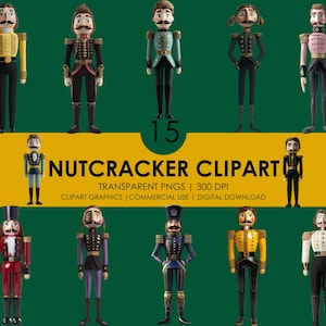 15 Cliparts de Quebra-Nozes | Cliparts de Natal | Cliparts Realistas | Gráficos de Quebra-Nozes | Quebra-Nozes Excêntrico | Soldado de Brinquedo | Decoração de Natal