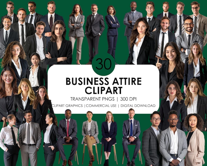 Business Attire Clipart Bundle: Professional Suits (digital Download ...