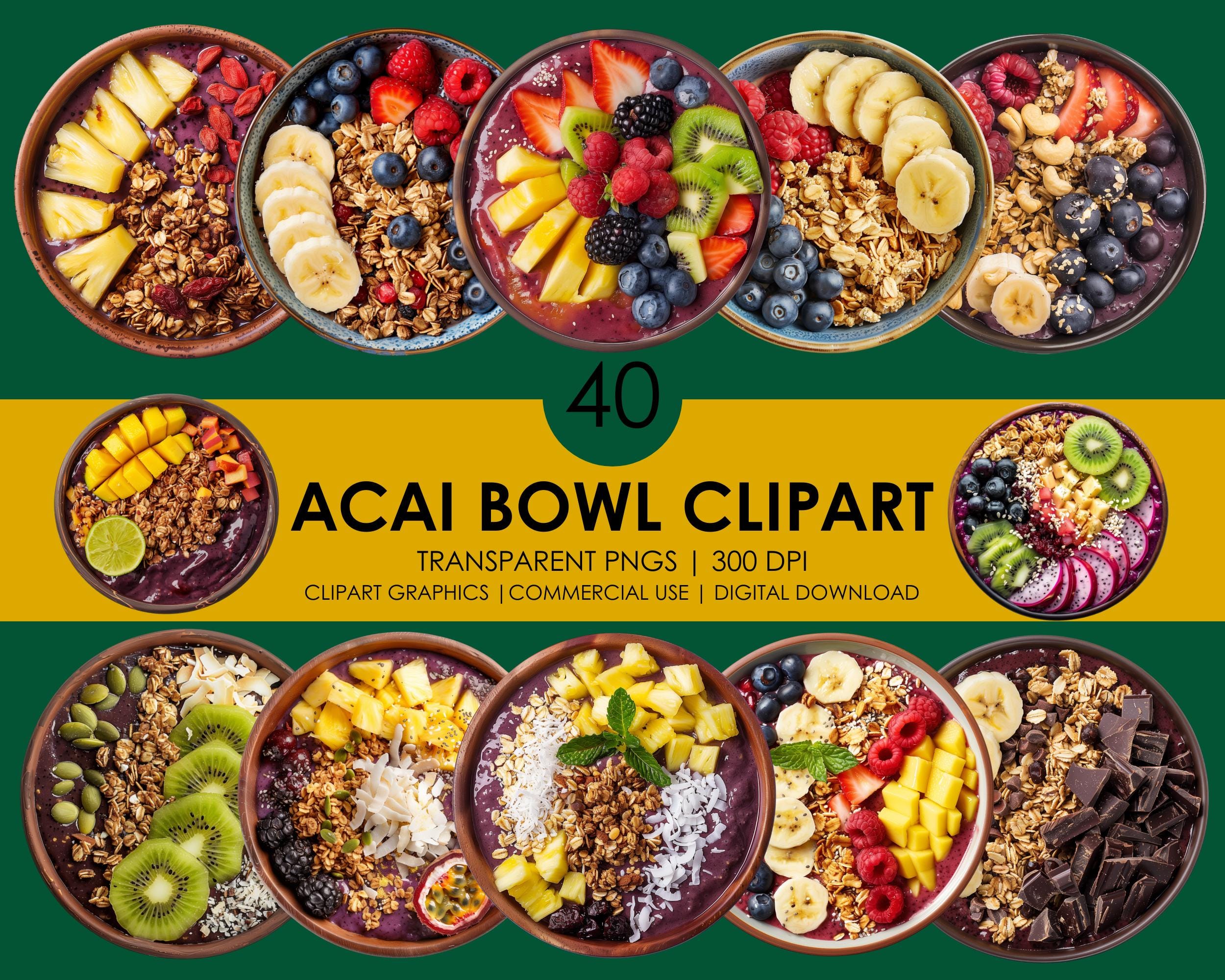 Açaí 画像転載禁止さま専用　オーナメントセットA＋B Acai bowl - Etsy 日本