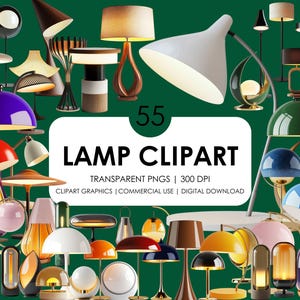55 Clipart de lampe| Lampes modernes| Lampes modernes PNG | Lampe de chevet| Lampe de lecture| Lampe de table de bureau| Graphismes minimalistes de la lampe|Images réalistes