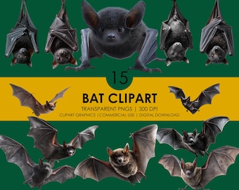 Halloween Bat Clipart: Spooky Flying Bats PNG (Digital Download, 300 DPI, 10x14 in