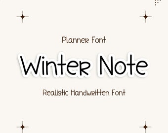 Realistische handgeschriebene Schriftart, Notizschrift, saubere Schriftart, Winter-Notiz-Planer-Schrift, Notebook-Handschrift, digitale Planer-Schrift