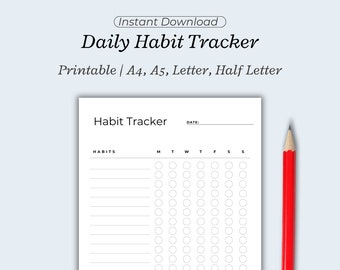 Weekly Habit Tracker Printable, Habit Tracker Template, Routine Tracker ...