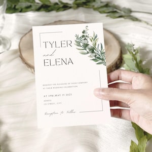 Elegante Hochzeitseinladung Vorlage: Minimalistisches Design (Canva Editierbar)