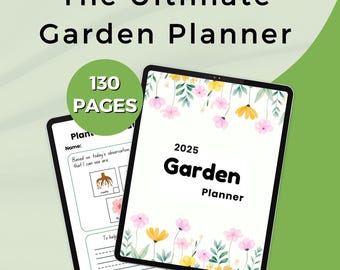 Planificador de jardín definitivo 2025: 130 páginas imprimibles (descarga digital)