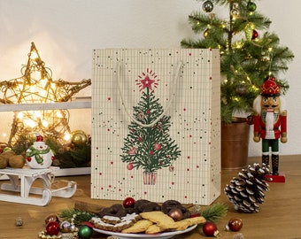 GREENLINE Geschenktaschen Weihnachten 6 Stück Large 26x32x12cm Geschenktüten edle Zuckerrohrpapier Tragetasche Baumfrei A4 Geschenkbeutel