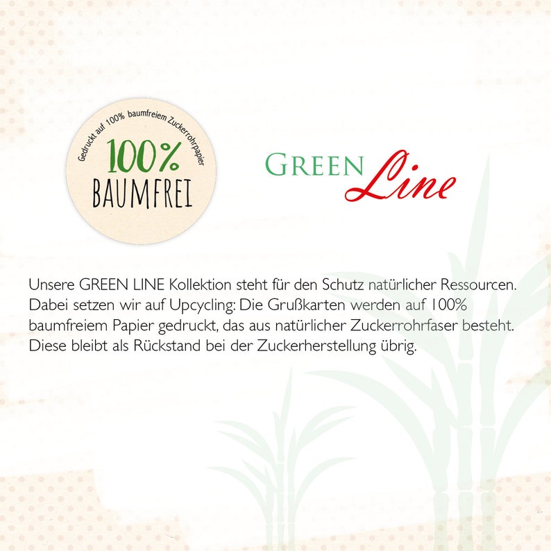 GreenLine Glückwunschkarten zur Kommunion Set mit Umschlag Kommunionskarten Handmade Recycling 100% baumfrei Zuckerrohrpapier Bild 7