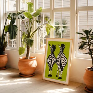 Impresión giclée moderna de gemelos cebra, impresión artística para guardería de gemelos, juego de impresiones de nacimiento de gemelos, niñas gemelas, niños gemelos, regalo para niño y niña gemelos, póster de animales