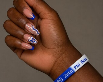 Zeta Phi Beta Blue White Silicone Bracelet – Sorority Sisterhood Wristband