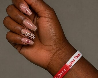 Delta Sigma Theta Red White Silicone Bracelet – Greek Sorority Wristband