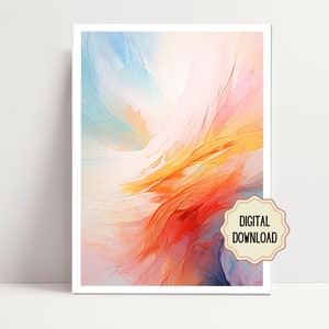 Abstract Multicolor Digital Wall Art Printable, Modern Home Decor, Colorful Art Download, Digital Print for Living Room or Office Walls
