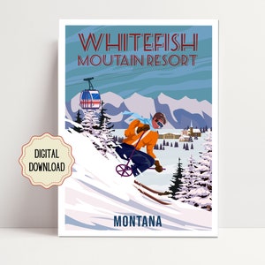 Vintage Ski Wall Art Printable, Apres Ski Poster Download, Retro Skiing Print, Digital Ski Photo, Winter Travel Decor, Instant Download