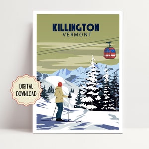 Pôster de esqui vintage para impressão, download de arte de parede de esqui, decoração après-ski, foto retrô de esqui, impressão de viagem de inverno, arte digital de esqui