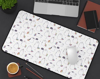 Joli tapis de bureau licorne - accessoire de bureau amusant, tapis de souris gamer, décoration de chambre d&#39;enfant, espace de travail ludique, cadeau pour les amoureux des chats